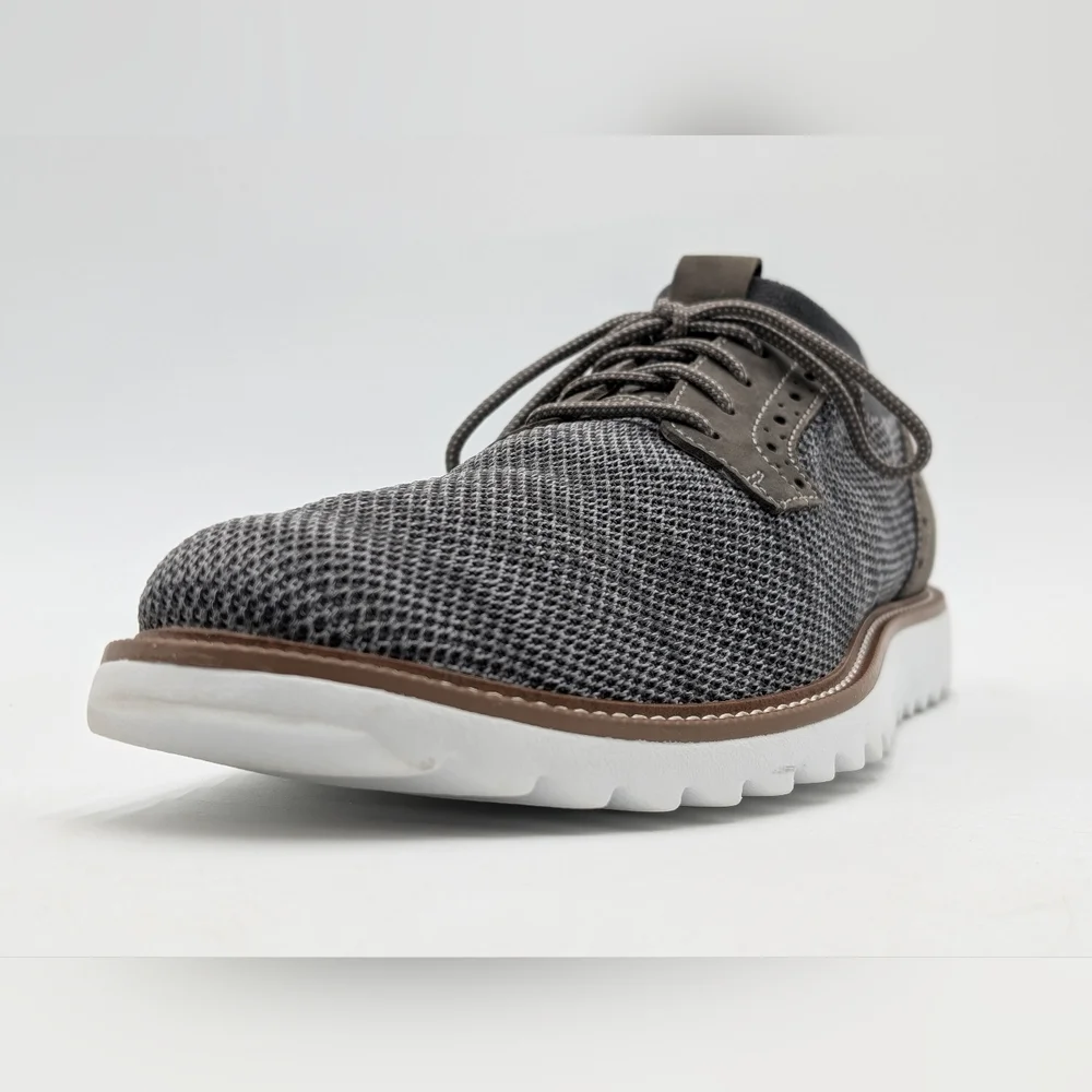 Dockers Feinstein Men Size 11.5 Gray Knit Oxford Smart Series Comfort Foot Bed